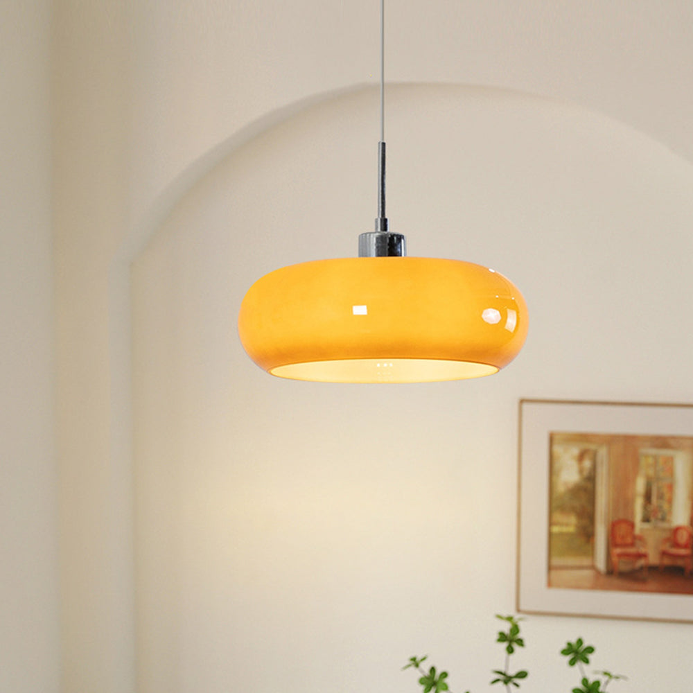 Halo Pendant Light Retro Bread Shape Glass Dinning Room Living Room