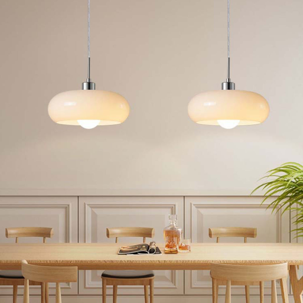 Halo Pendant Light Retro Bread Shape Glass Dinning Room Living Room