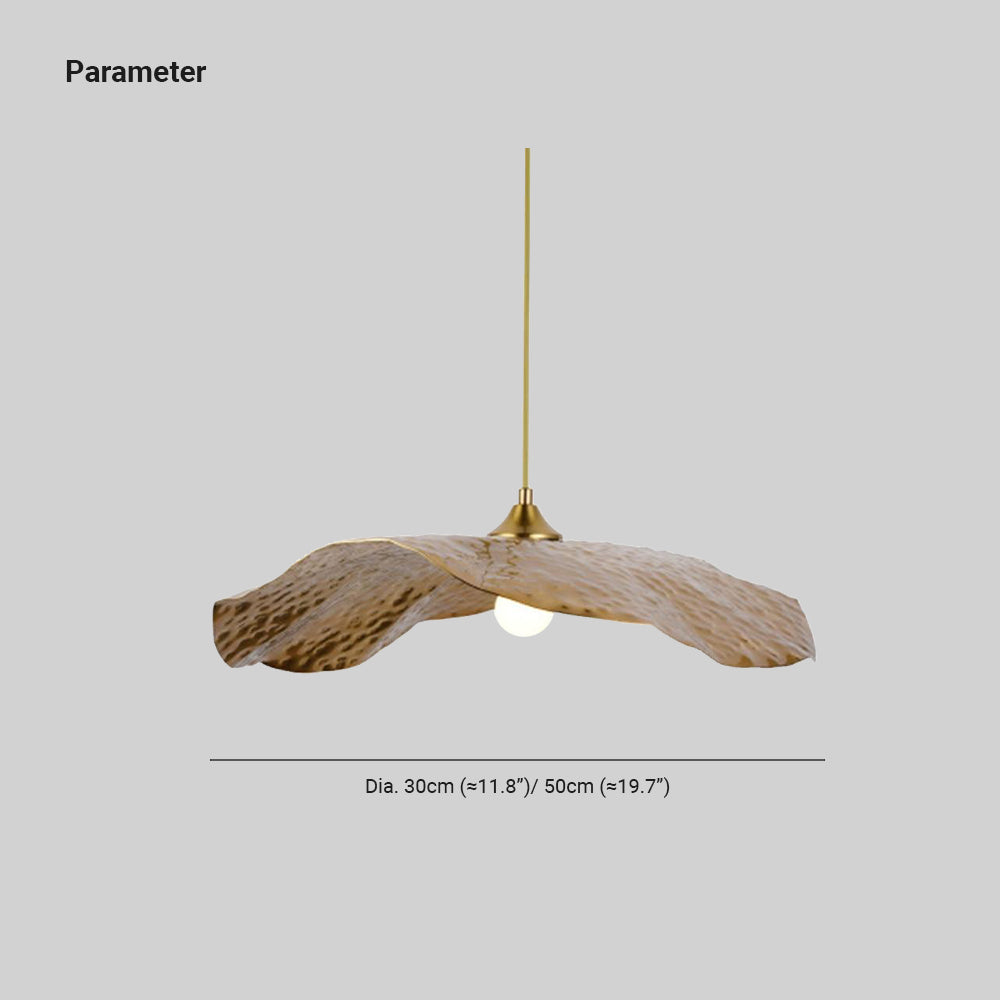 Mode Pendant Light Metal Leaf Lotus Natural Dining Room