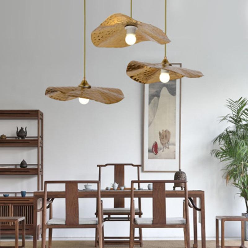 Mode Pendant Light Metal Leaf Lotus Natural Dining Room