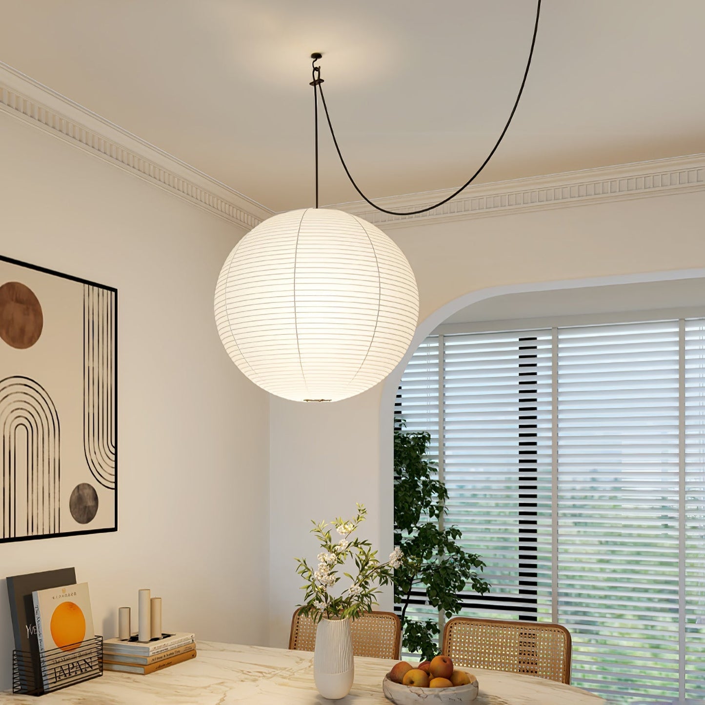 Nexa Lámpara Colgante LED Wabi-Sabi Paper Globe Salón Dormitorio