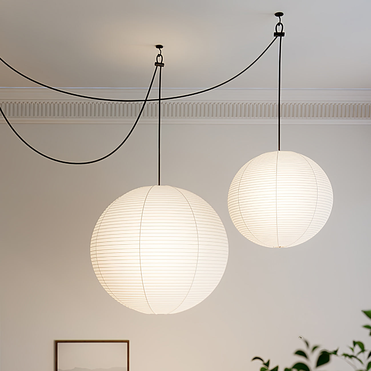 Nexa Lámpara Colgante LED Wabi-Sabi Paper Globe Salón Dormitorio