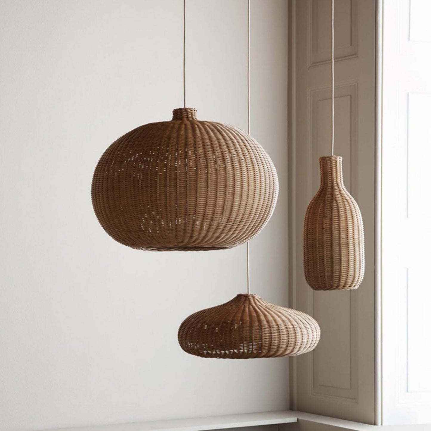 Noncu Pendant Light Japanese Nordic Wicker Bedroom Dining Room