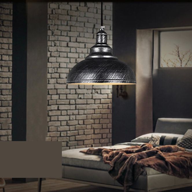 Mode Pendant Light Dome Industrial Metal Copper Living Room