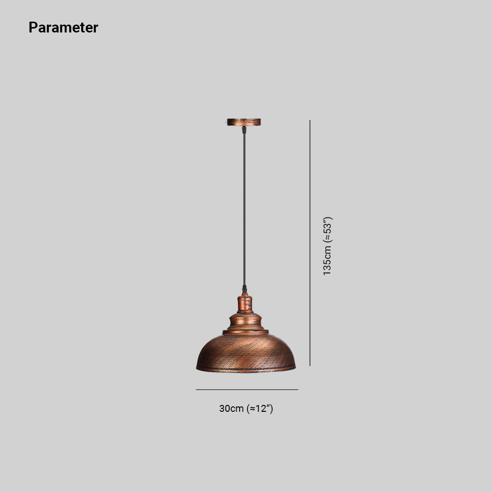 Mode Pendant Light Dome Industrial Metal Copper Living Room