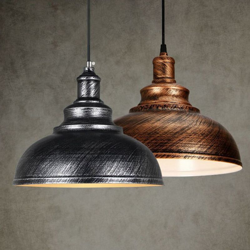Mode Pendant Light Dome Industrial Metal Copper Living Room
