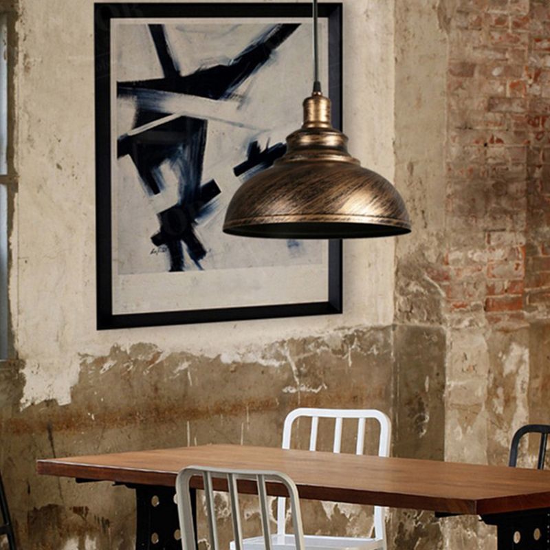 Mode Pendant Light Dome Industrial Metal Copper Living Room