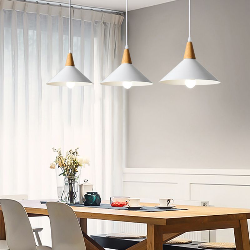 Halo Pendant Light Minimalist Metal Shape Cover Wood Natural