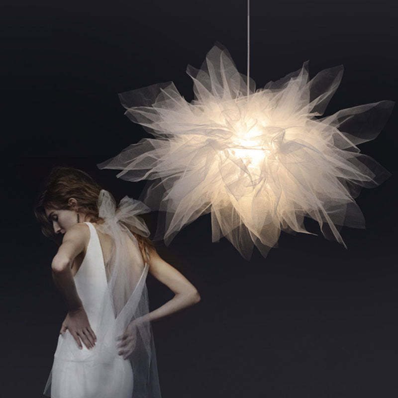 Yono Pendant Light Modern Flower Shape Fabric Bedroom