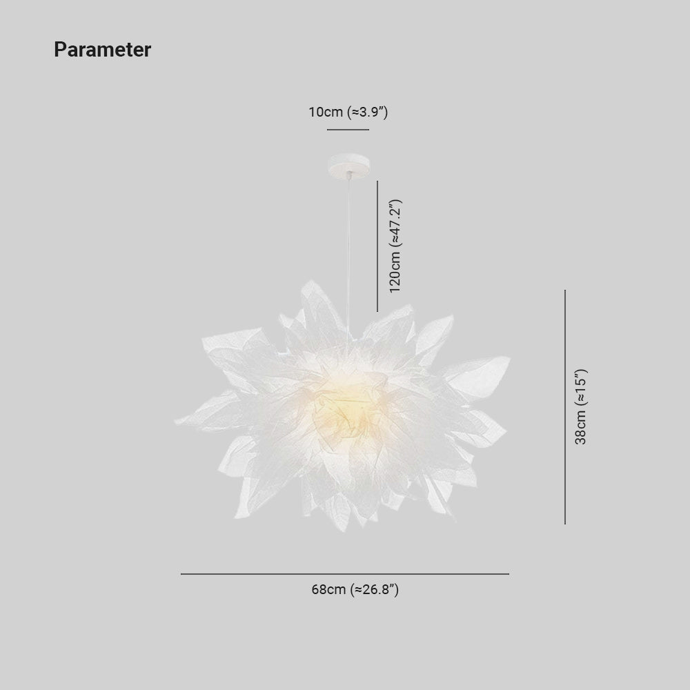 Yono Pendant Light Modern Flower Shape Fabric Bedroom