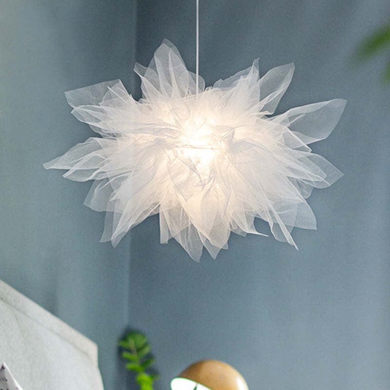Yono Pendant Light Modern Flower Shape Fabric Bedroom