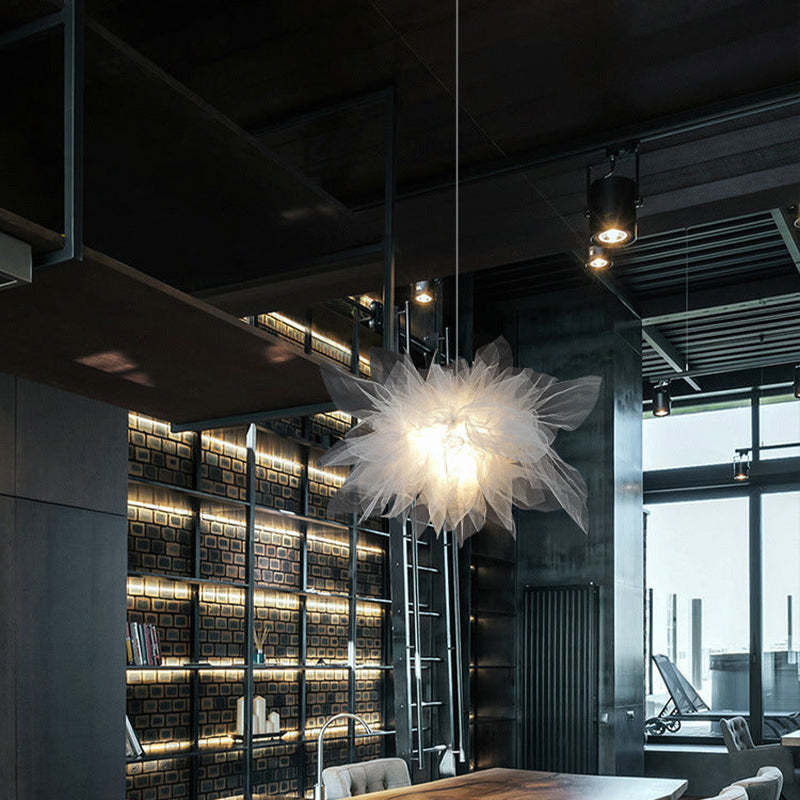 Yono Pendant Light Modern Flower Shape Fabric Bedroom
