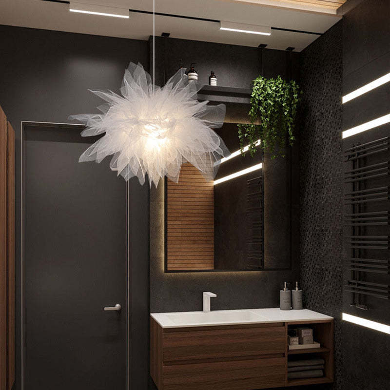 Yono Pendant Light Modern Flower Shape Fabric Bedroom