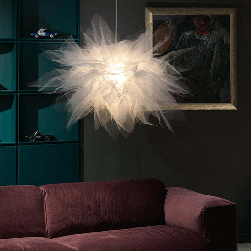 Yono Pendant Light Modern Flower Shape Fabric Bedroom