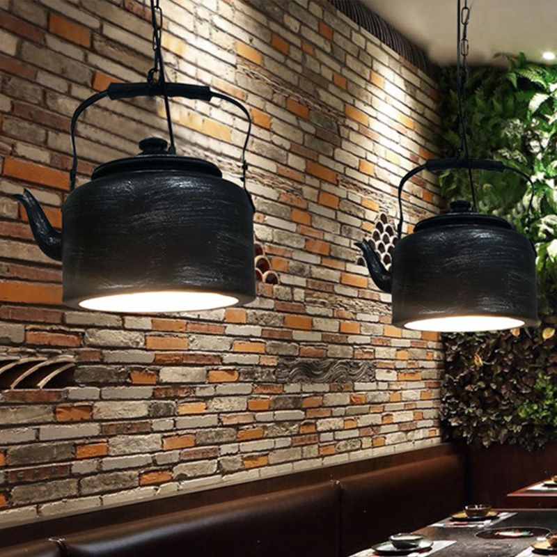Mode Pendant Light Vintage Metal Tea Pot Rustic Matte Restaurant