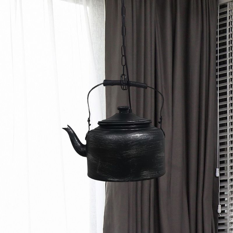 Mode Pendant Light Vintage Metal Tea Pot Rustic Matte Restaurant