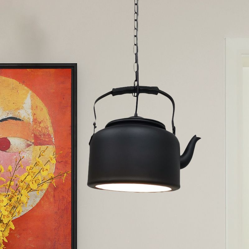 Mode Pendant Light Vintage Metal Tea Pot Rustic Matte Restaurant