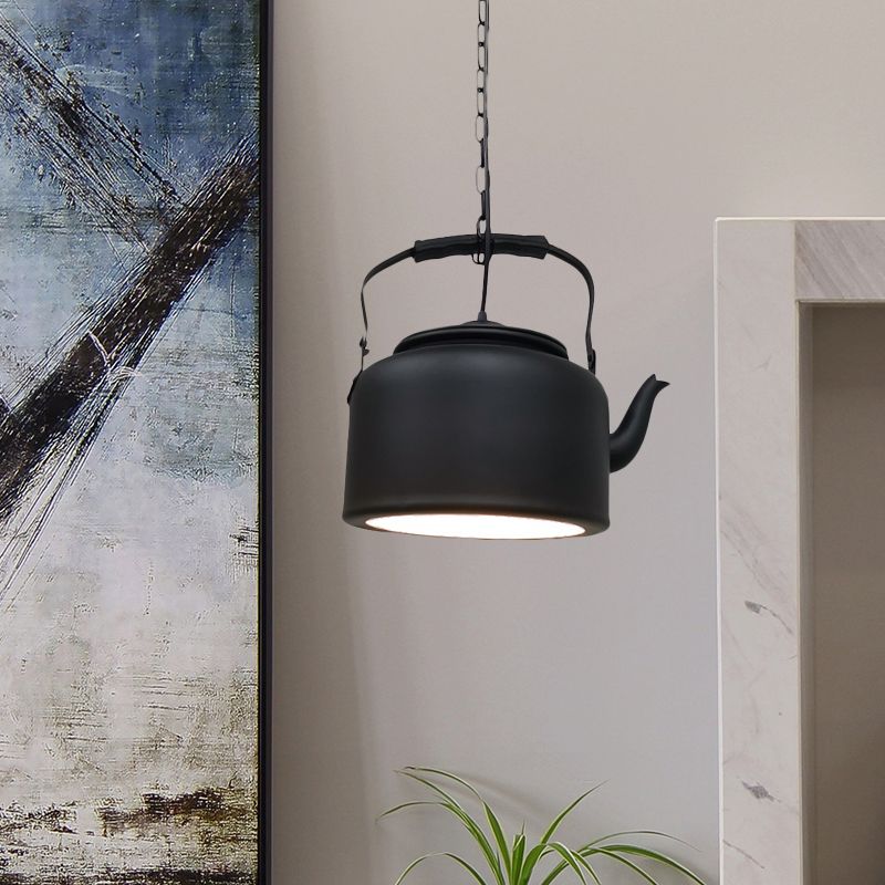 Mode Pendant Light Vintage Metal Tea Pot Rustic Matte Restaurant