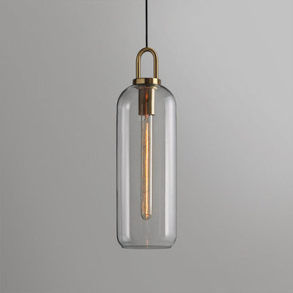 Nexa Lámpara Colgante Cilíndrica Cristal Transparente Salón