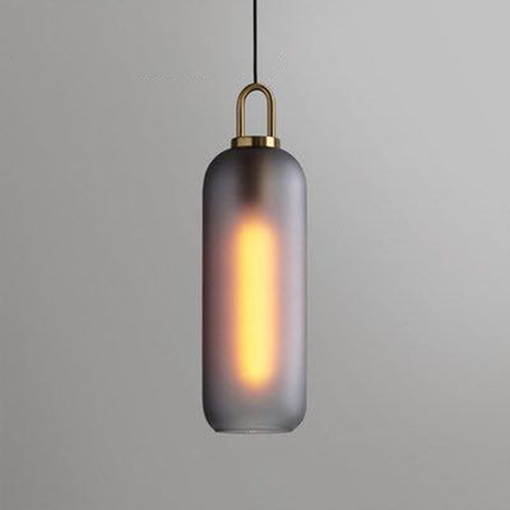Nexa Lámpara Colgante Cilíndrica Cristal Transparente Salón