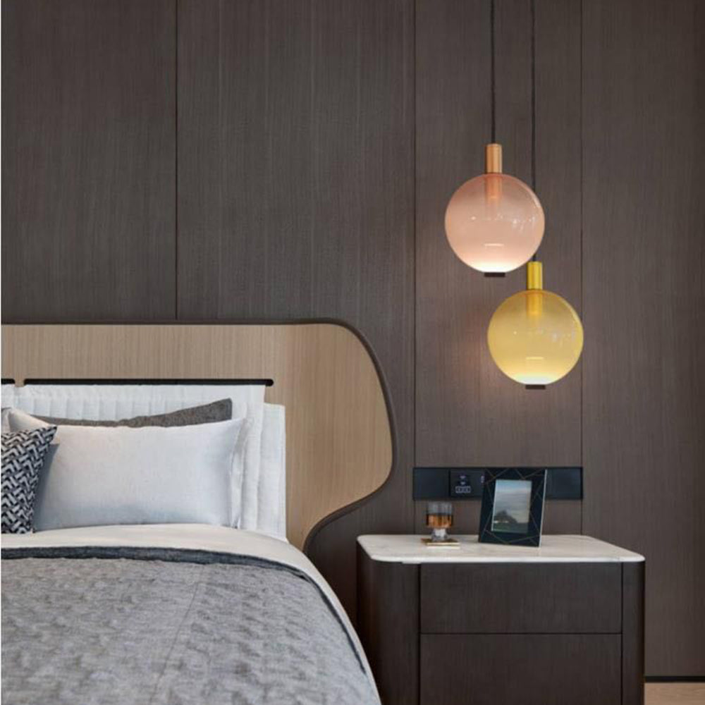 Halo Pendant Light Elegant Multicoloured LED Metal Glass Living Room