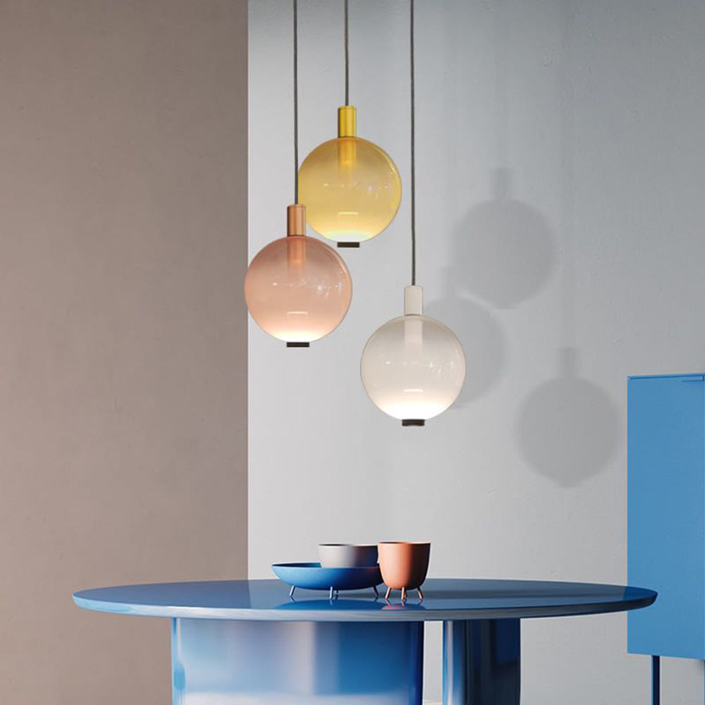Halo Pendant Light Elegant Multicoloured LED Metal Glass Living Room