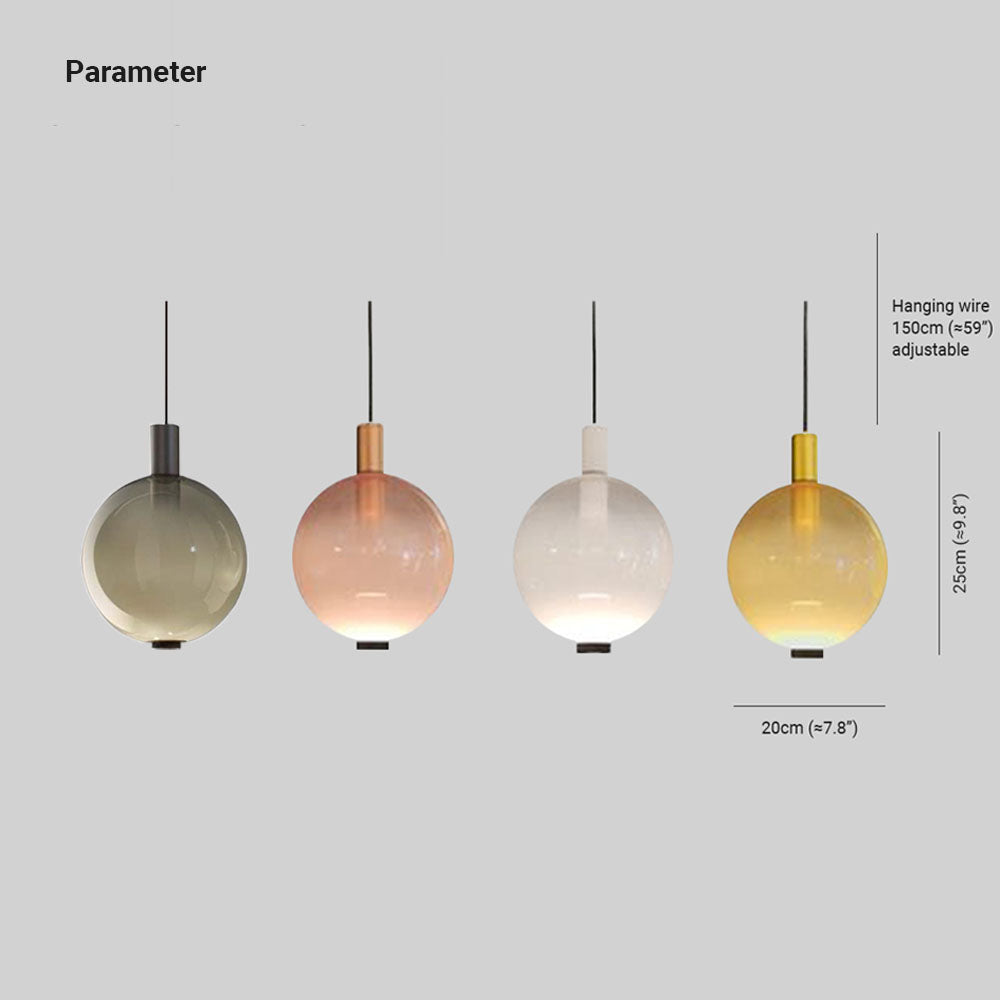 Halo Pendant Light Elegant Multicoloured LED Metal Glass Living Room
