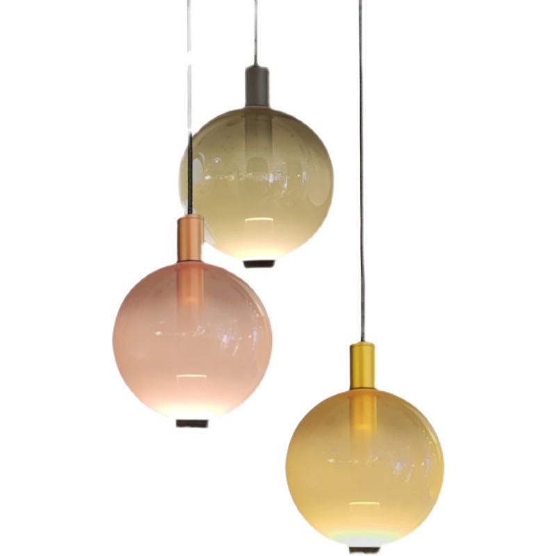 Halo Pendant Light Elegant Multicoloured LED Metal Glass Living Room