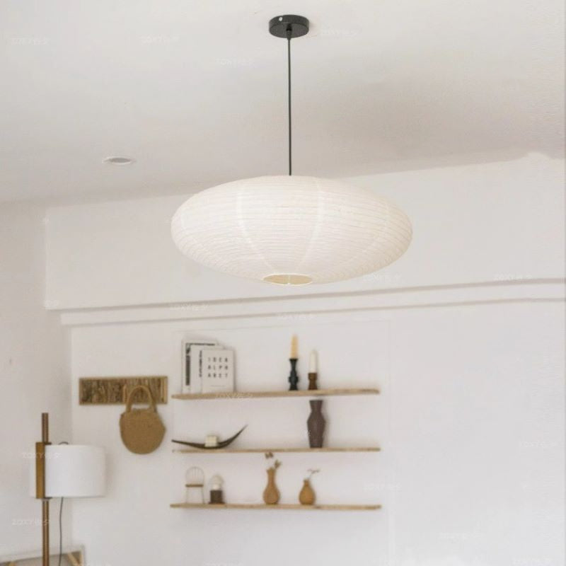Nexa Lámpara Colgante LED Globo Papel Metálico Retro Wabi-Sabi Comedor
