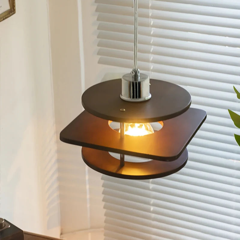 Mode Pendant Light LED Vintage Metal Walnut Dining Room Bedroom