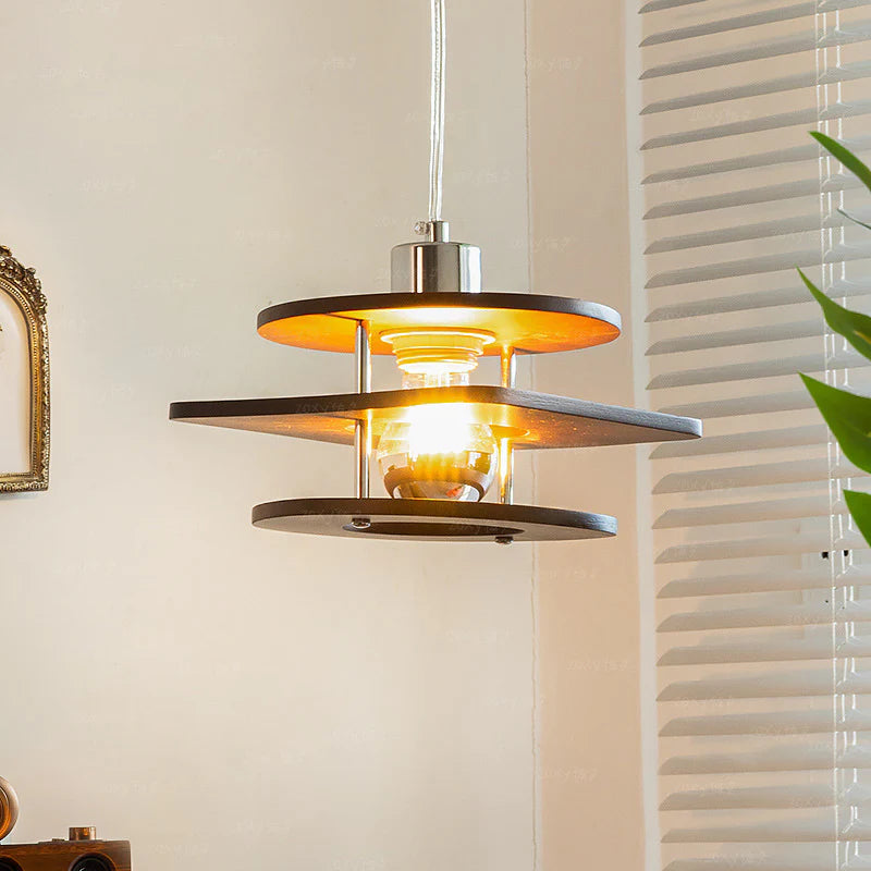 Mode Pendant Light LED Vintage Metal Walnut Dining Room Bedroom
