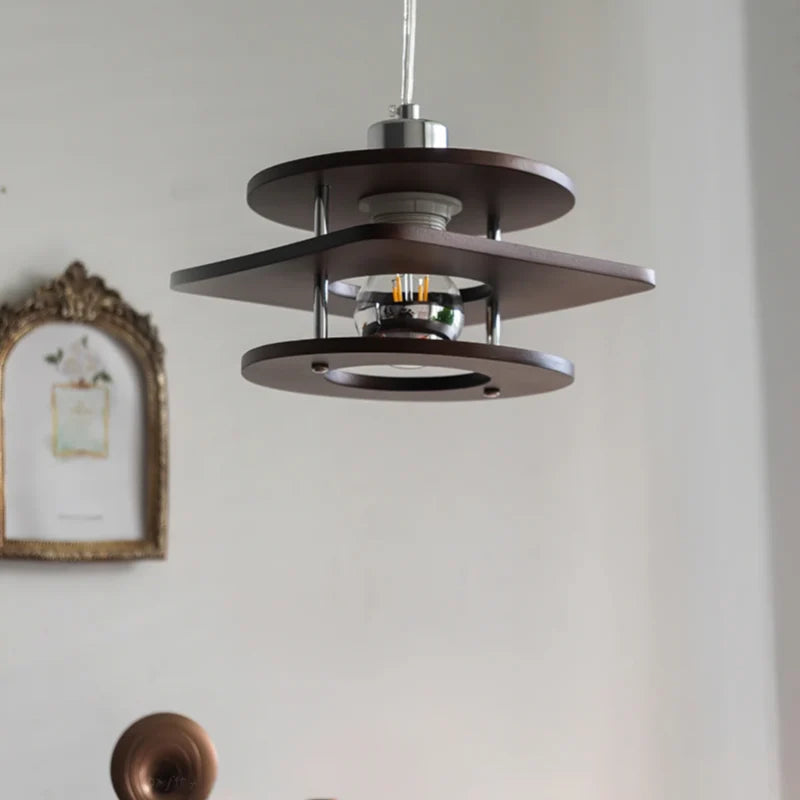 Mode Pendant Light LED Vintage Metal Walnut Dining Room Bedroom