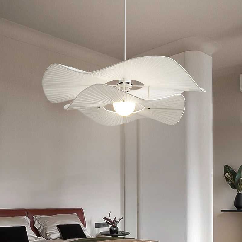Elys Pendant Light Modern LED White Metal Fabric Living Room