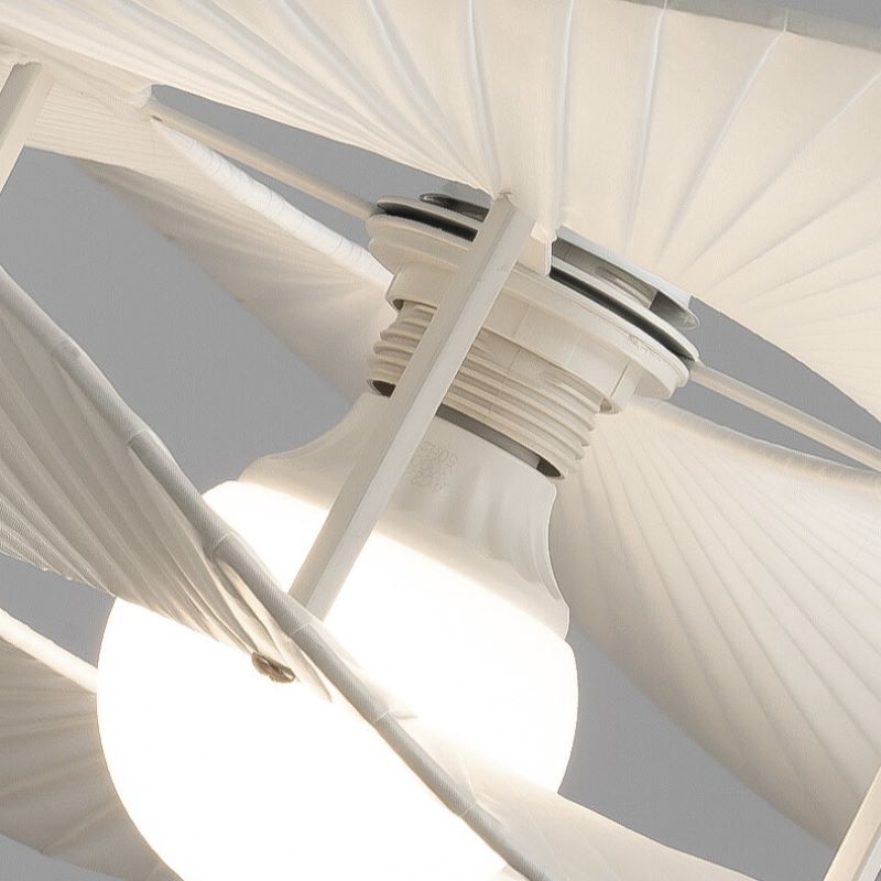 Elys Pendant Light Modern LED White Metal Fabric Living Room
