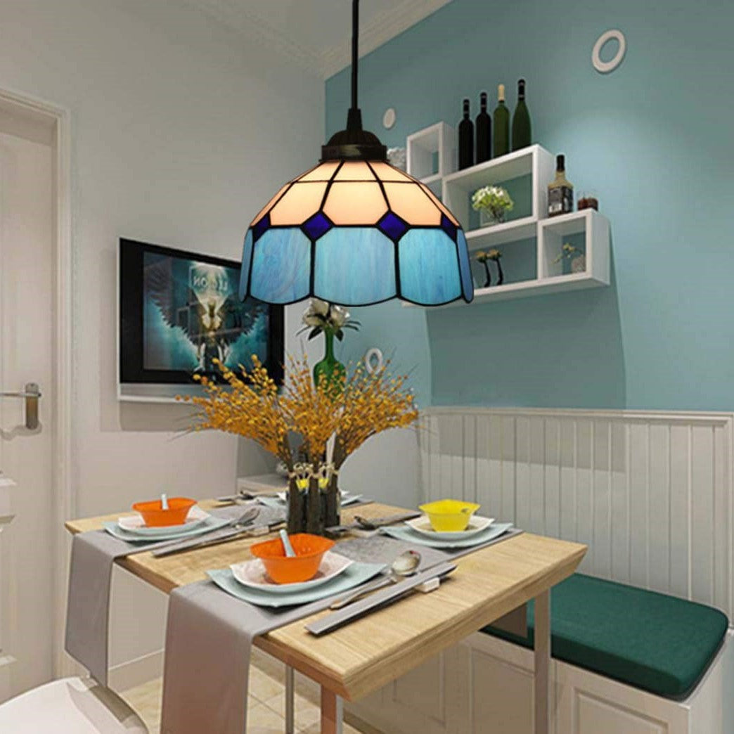 Mode Pendant Light Dome Shade European Stained Glass Living Room