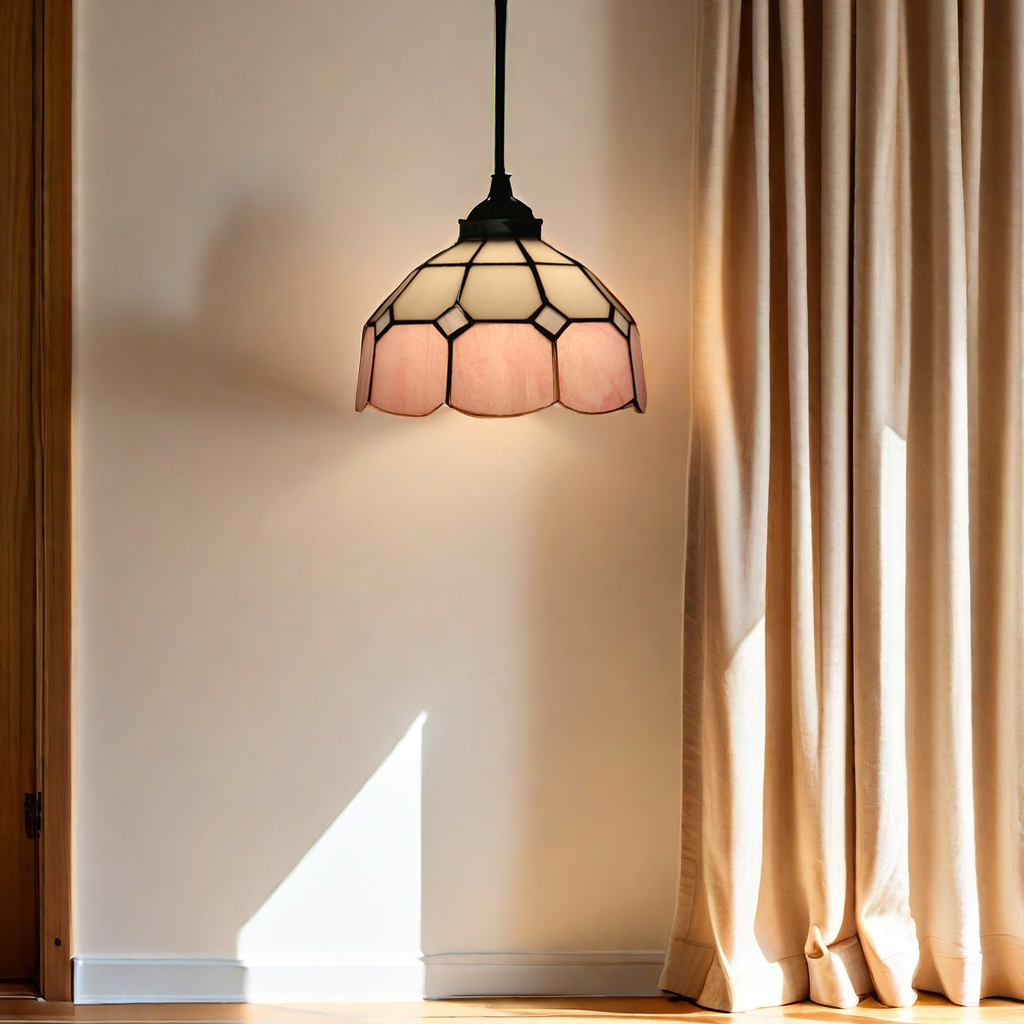 Mode Pendant Light Dome Shade European Stained Glass Living Room