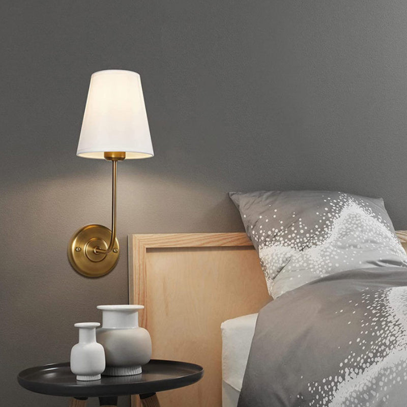 Aura Wall Lamp Modern Simple Metal Fabric Indoor Bedroom