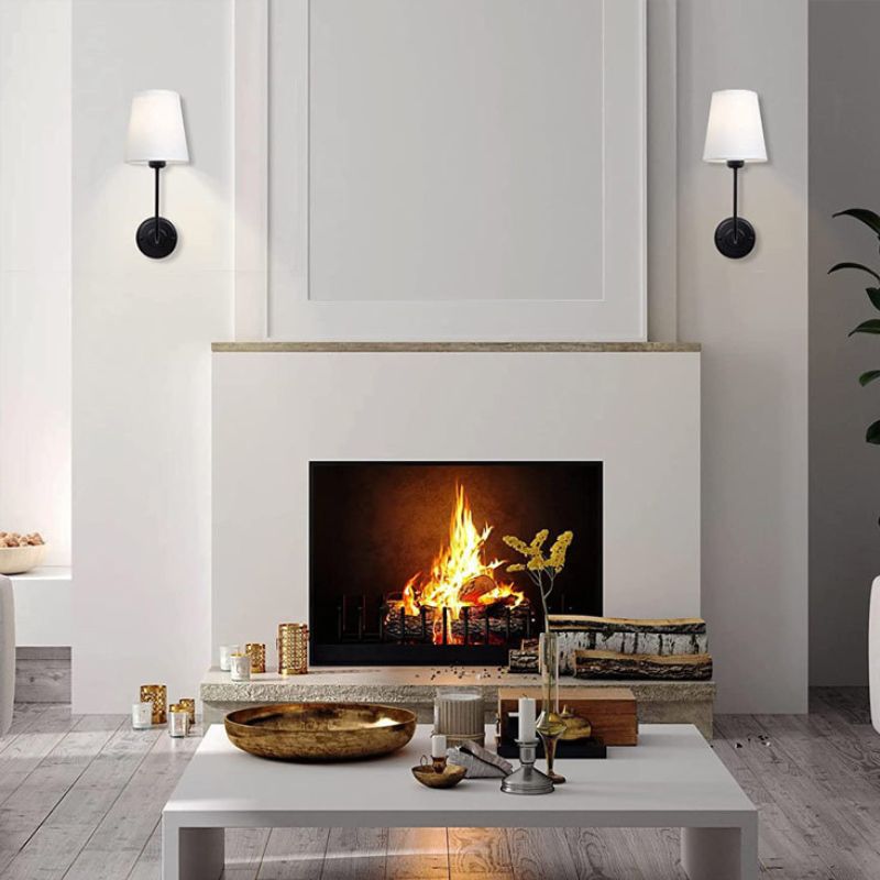 Aura Wall Lamp Modern Simple Metal Fabric Indoor Bedroom