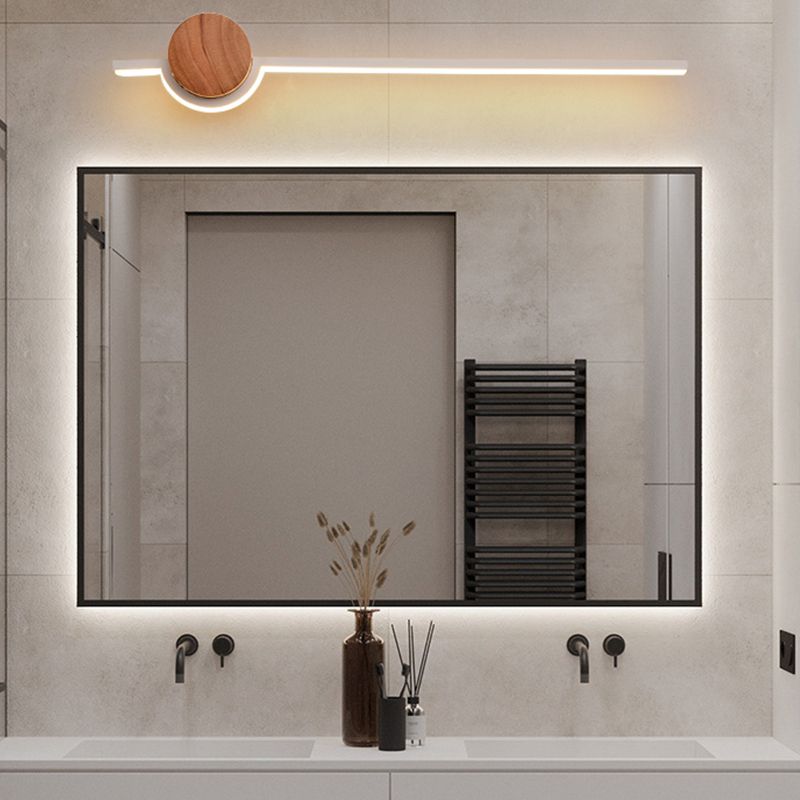 Elys Wall Lamp Nordic Modern Linear Vanity Metal Wood Bedroom Bathroom