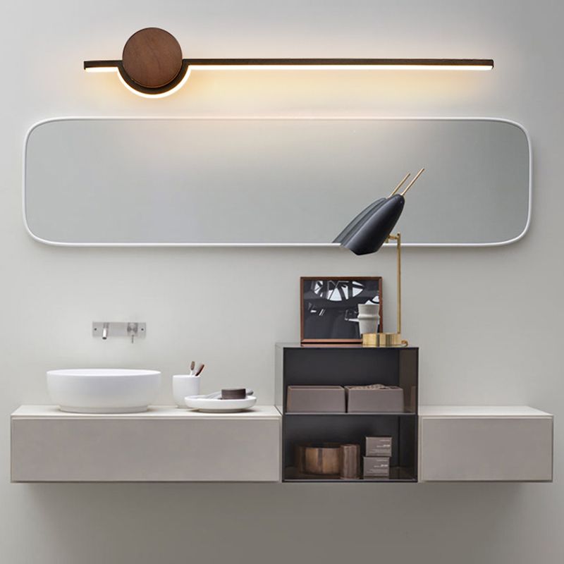 Elys Wall Lamp Nordic Modern Linear Vanity Metal Wood Bedroom Bathroom