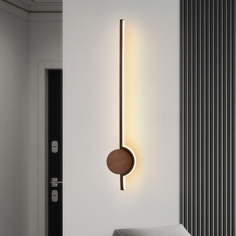 Elys Wall Lamp Nordic Modern Linear Vanity Metal Wood Bedroom Bathroom