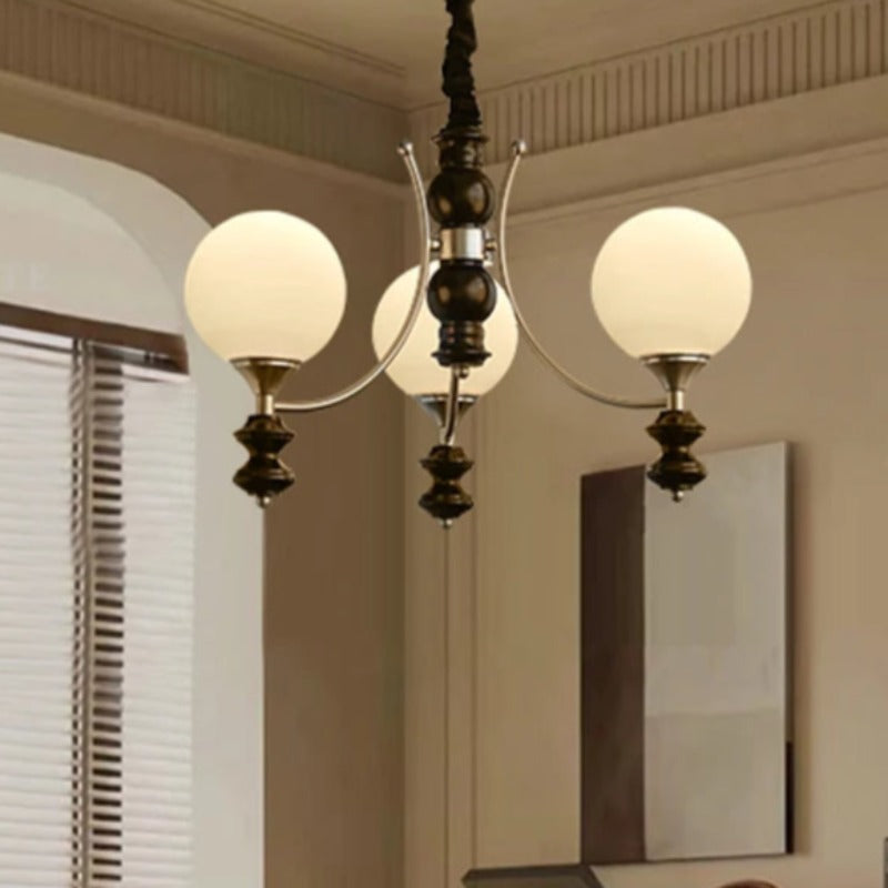 Aura Chandelier Vintage LED Indoor White Glass Living Room