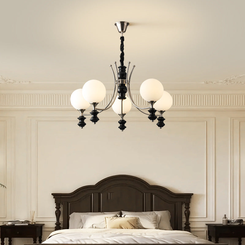 Aura Chandelier Vintage LED Indoor White Glass Living Room
