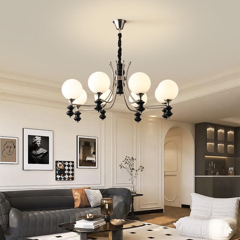 Aura Chandelier Vintage LED Indoor White Glass Living Room