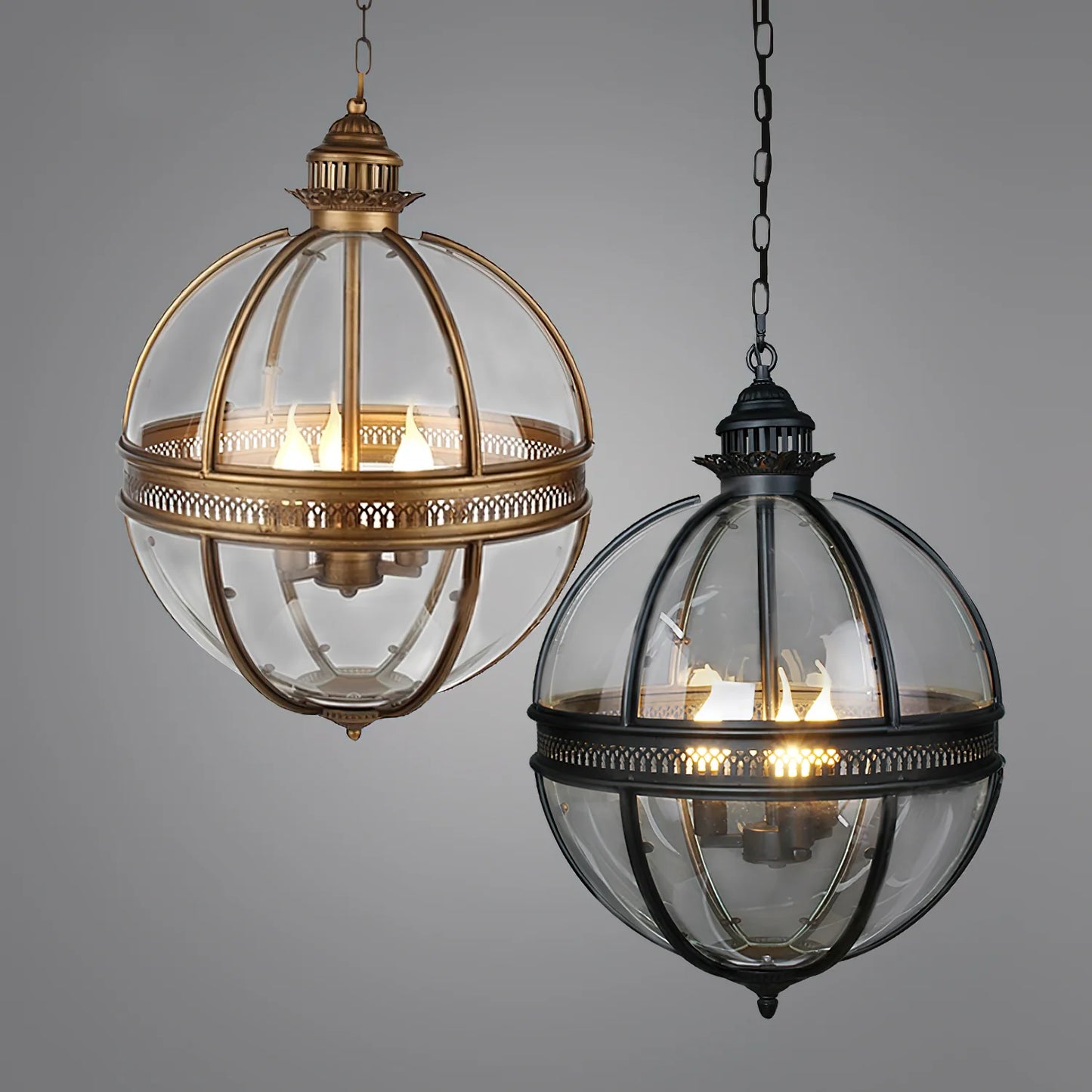 Nexa Pendant Light Vintage Glass Metal Black Dining Room Bedroom