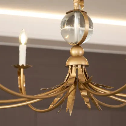 Aura Chandelier Vintage Metal Brass Dining Room Bedroom