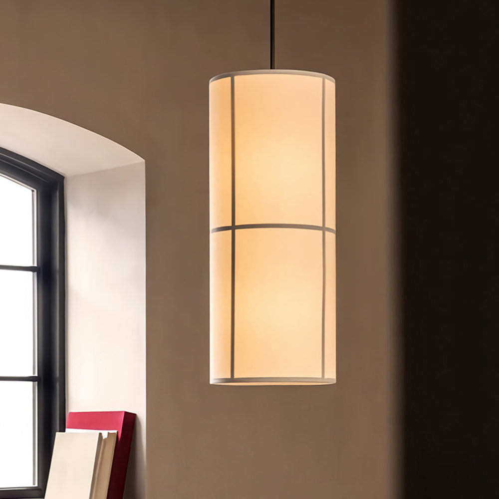 Nexa Pendant Light Wabi-Sabi Cylinder Lantern Fabric Living Room Bedroom