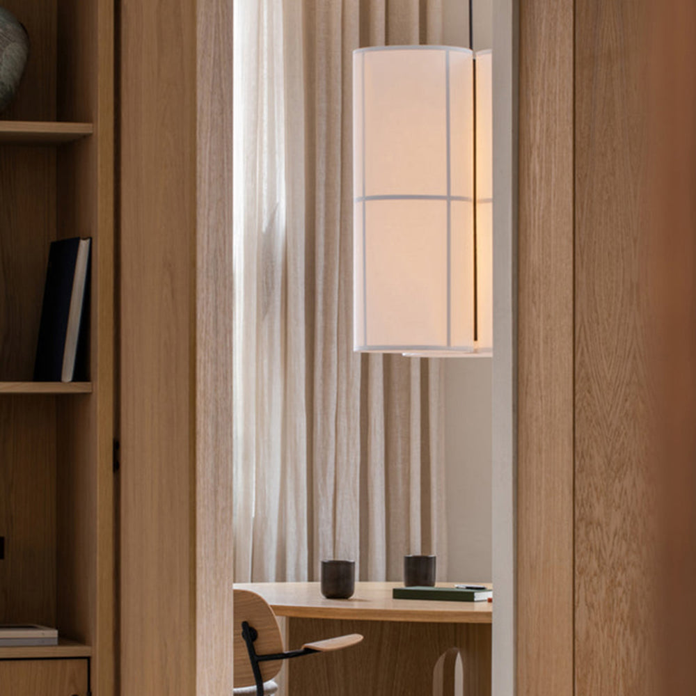 Nexa Pendant Light Wabi-Sabi Cylinder Lantern Fabric Living Room Bedroom