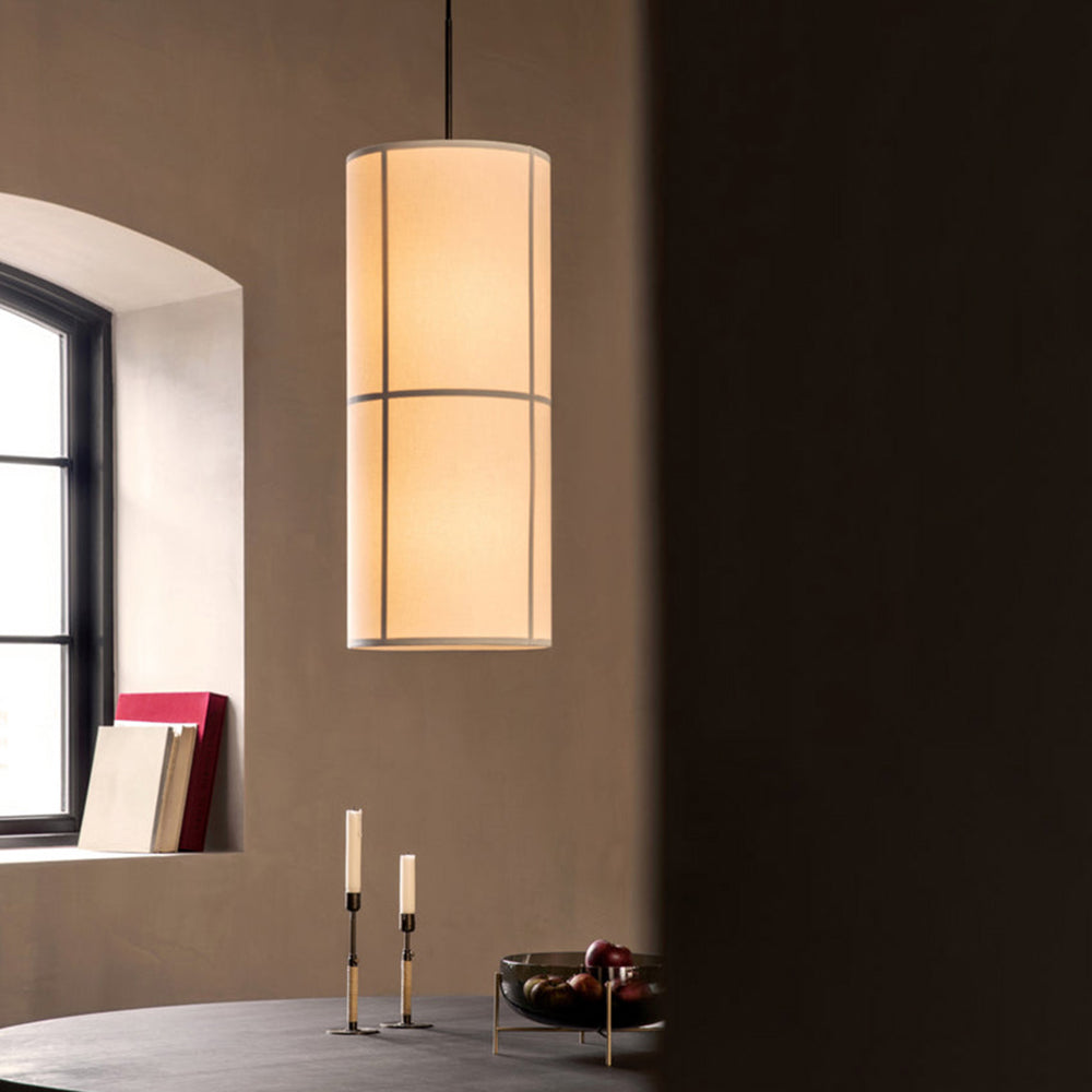 Nexa Pendant Light Wabi-Sabi Cylinder Lantern Fabric Living Room Bedroom