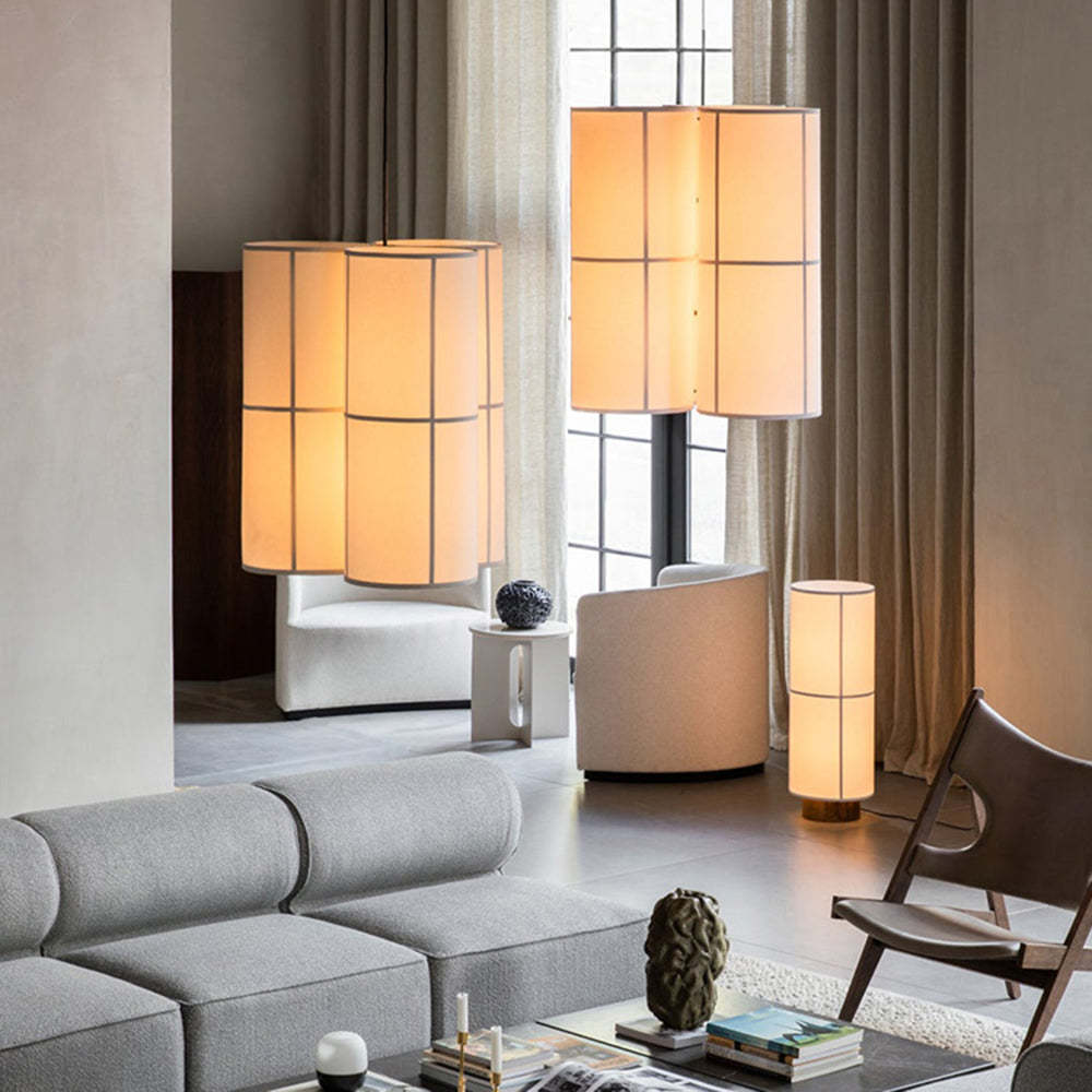 Nexa Pendant Light Wabi-Sabi Cylinder Lantern Fabric Living Room Bedroom